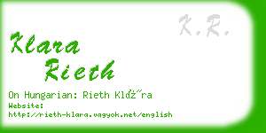 klara rieth business card